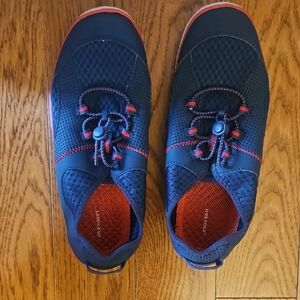 Navy Land's End Waterproof Shoes with Red Accents